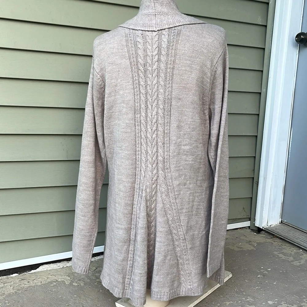 New Napa Valley oatmeal fan back long cardigan - Picture 6 of 14